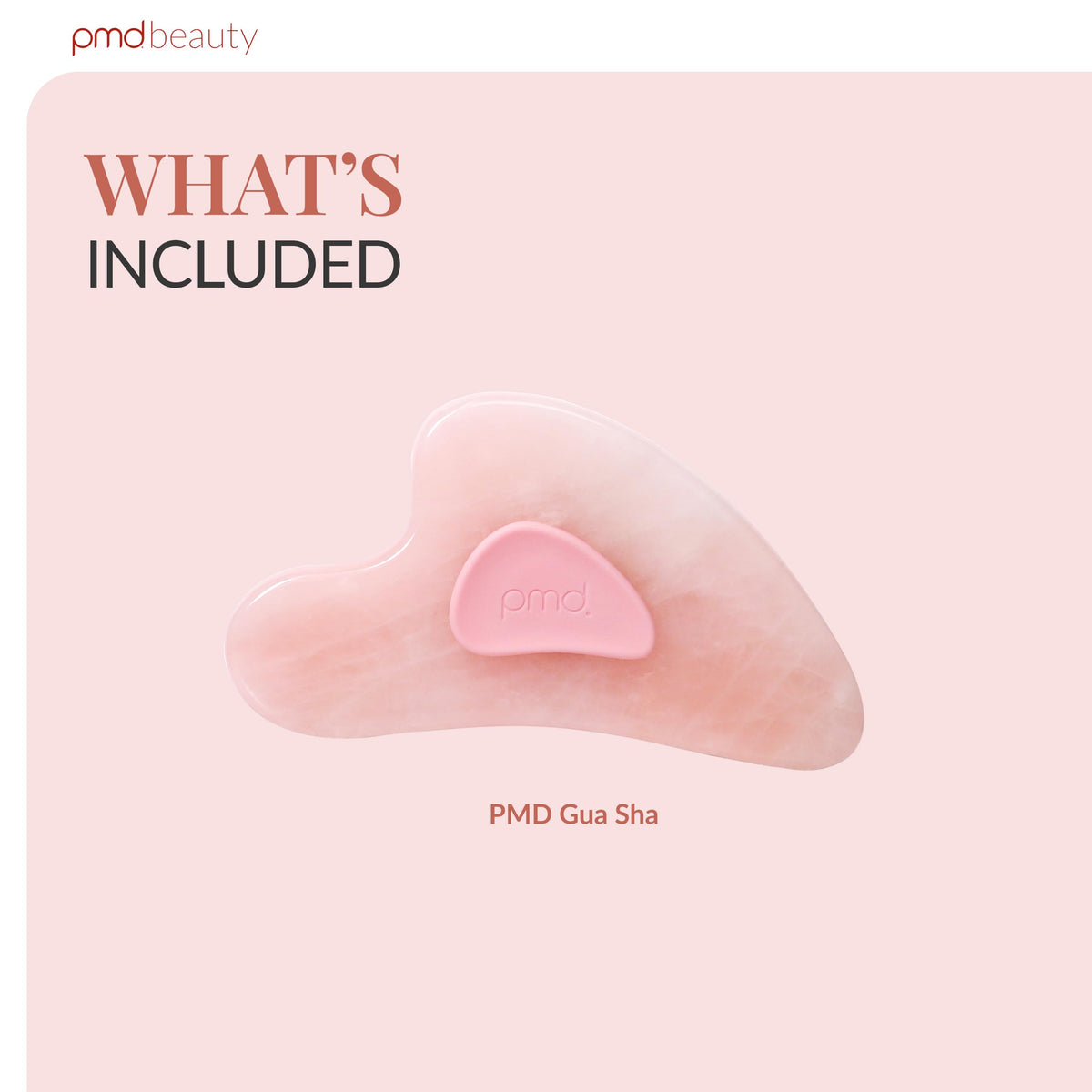Misty Rose PMD Beauty Gua Sha Facial Tools - Massaging, Sculpting and Depuffing Guasha Tool for Face with Rose Quartz and Silicone Grip - Reduce Tension & Inflammation