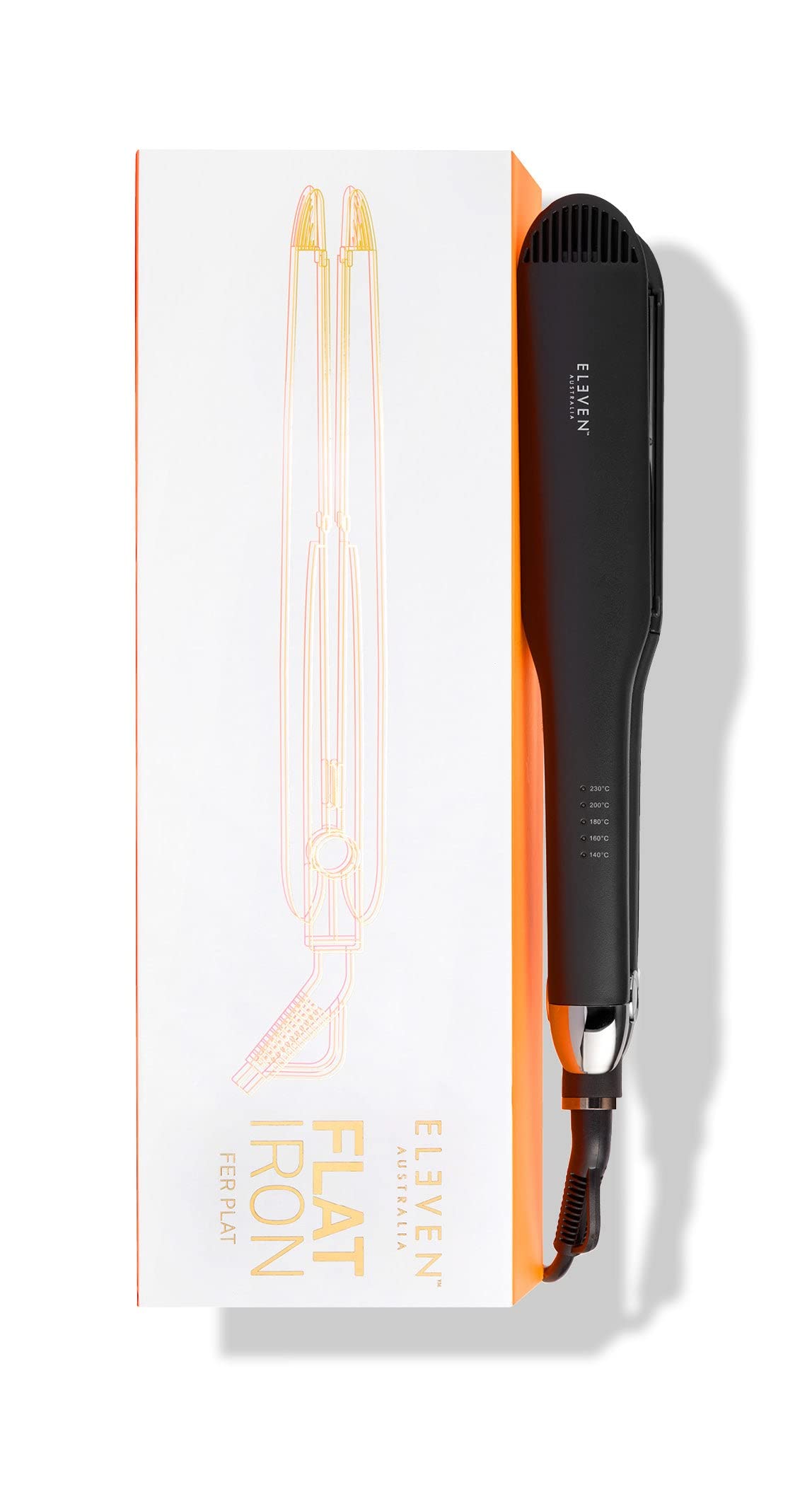 White Smoke ELEVEN AUSTRALIA Flat Iron Hair Straightener, Adjustable Heat Settings