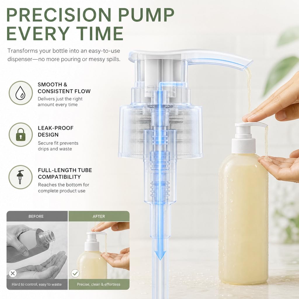 Lavender Liter Pump for Aveda Shampoo and Conditioner 1 L / 33.8 oz Bottle, Shampoo Pump for Aveda, Pump for Shampoo Bottle 33.8 oz Pumps Dispenser 2 Pack