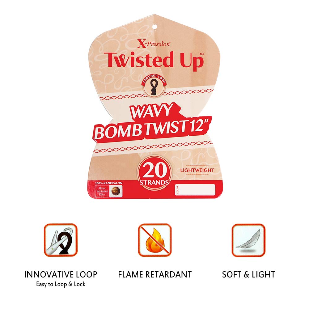 White Smoke MULTI PACK DEALS! Outre Crochet Braids X-Pression Twisted Up Wavy Bomb Twist 12 (1-PACK, 1B)