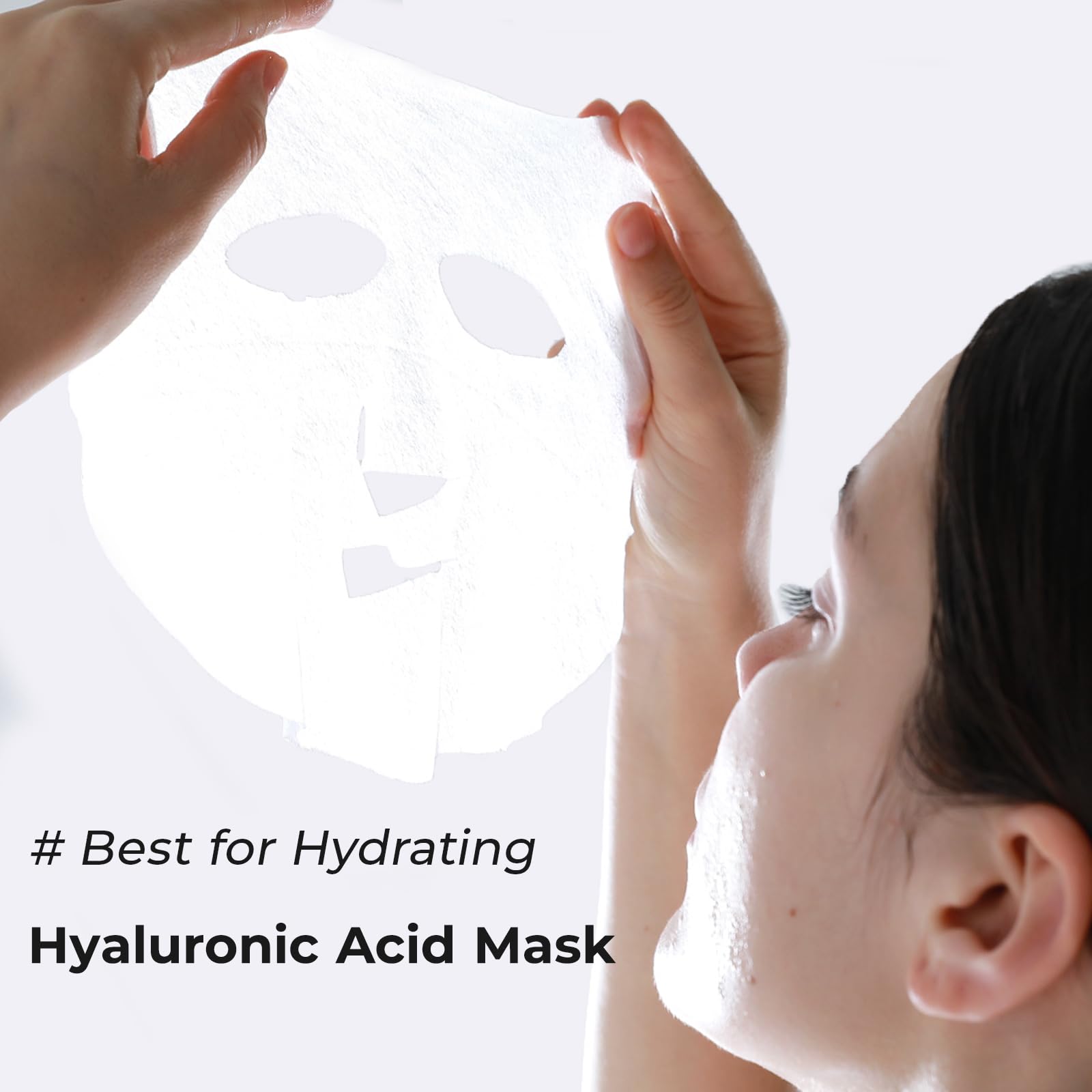 White Smoke +WIS+ Hyaluronic Acid Face Mask 24 EA with Hyaluronic Acid Serum and Vitamin B5, Facial Mask for Dry Skin, Anti-Aging Mask to Plump and Repair Dehydrated Skin, Safe on Sensitive Skin,gifts for women