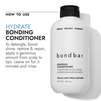 White Smoke Bondbar Repairing Shampoo & Conditioner, Protects, Strengthens & Hydrates All Hair Types & Textures, Prevents Flyaways & Frizz, Adds Moisture & Shine, Vegan, Cruelty-Free, 8 Fl. Oz.