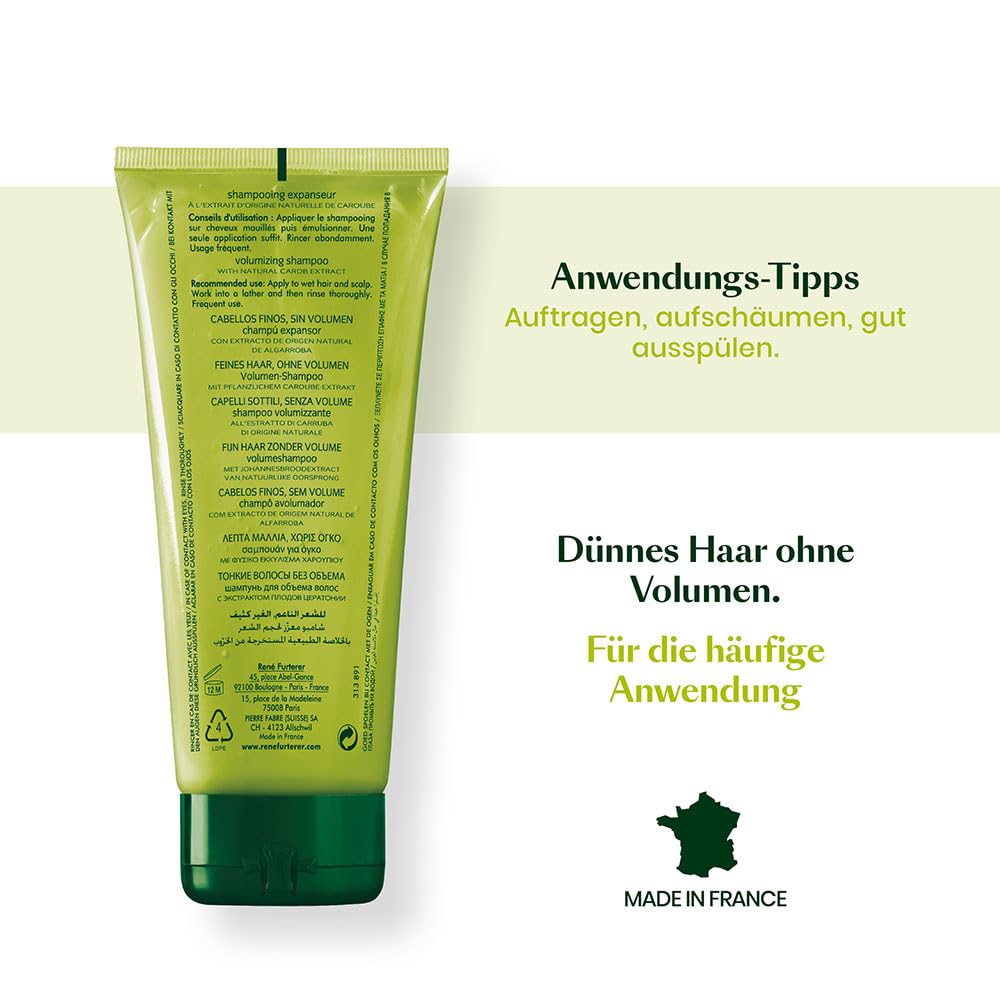 White Smoke Rene Furterer VOLUMEA Volumizing Shampoo - For Fine, Limp Hair - Thickening & Volumizing - SLS Free