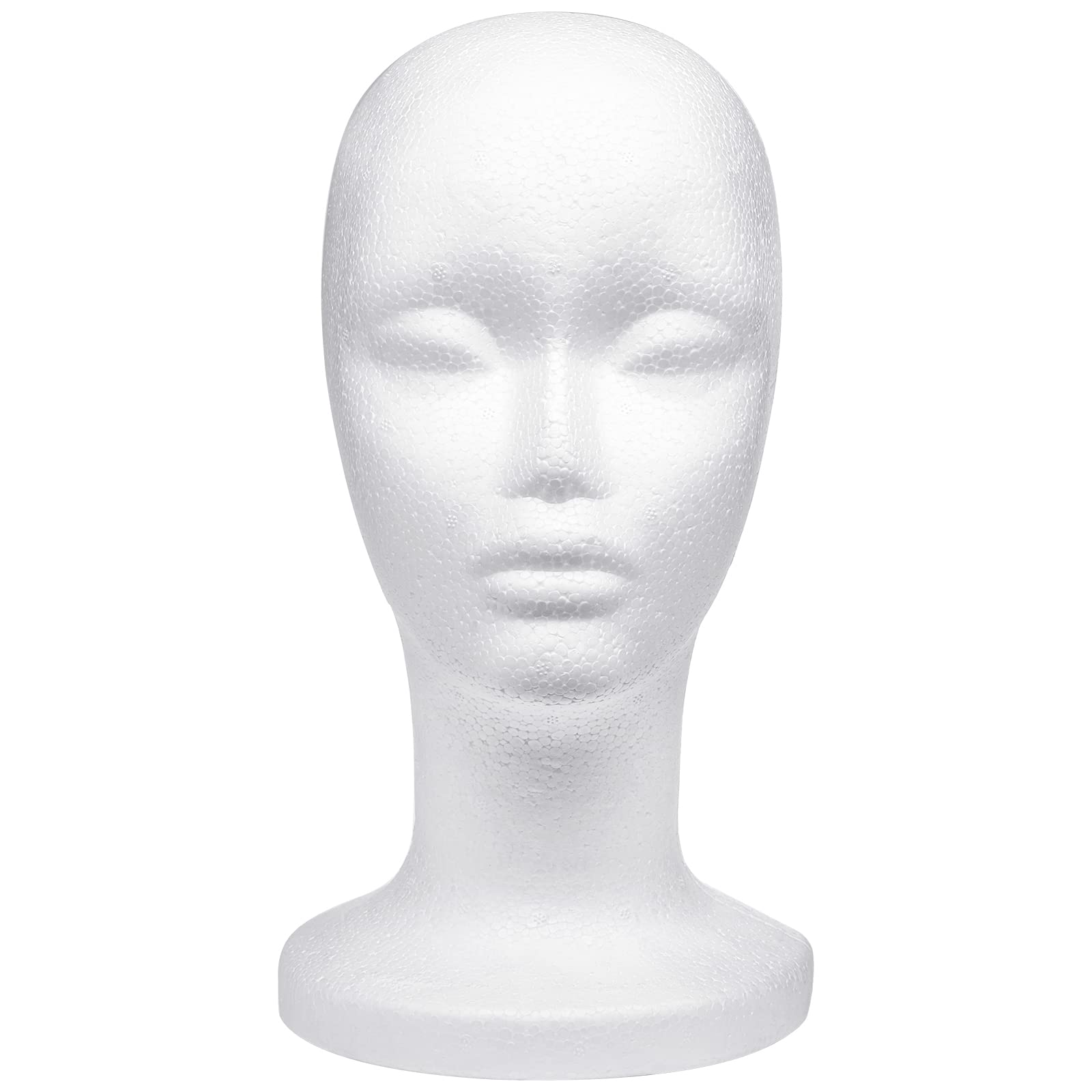 White Smoke Foraineam 3 Pack 12 Inch Foam Head Female Foam Wig Head Mannequin Manikin Cosmetics Model Display Holder Hats Glasses Hairpieces Stand