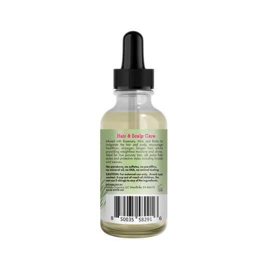 White Smoke Mielle Organics Rosemary & Mint Light Hair Oil, Split Ends & Dry Scalp Treatment - Infused with Biotin & Essential Oils for Strengthening, Soothing, Moisturizing & Encouraging Longer Hair (2 Oz)