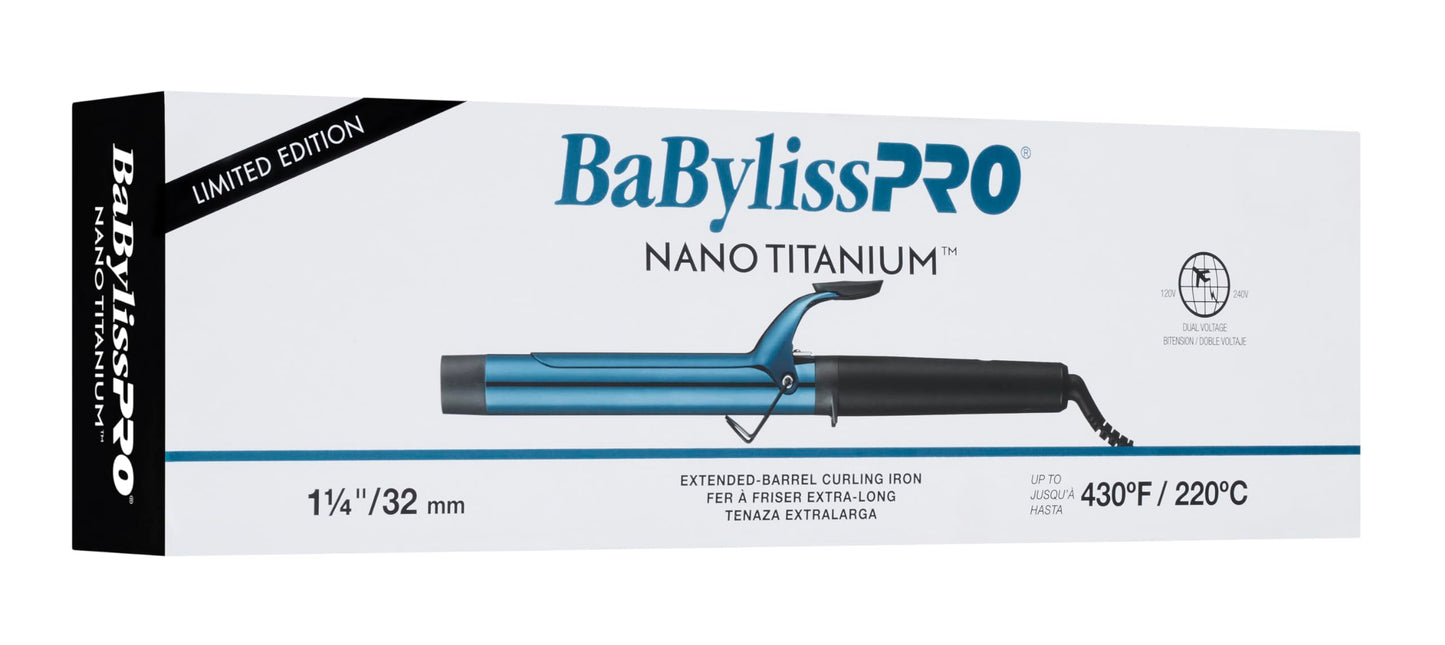Lavender BaBylissPRO Limited Edition 1 1/4" Nano Titanium Extended Barrel Curling Iron