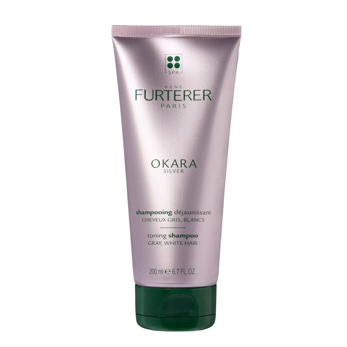 White Smoke Rene Furterer OKARA SILVER Toning Shampoo, Purple Shampoo for Blonde, White, Grey, Silver, Pastel Hair, 6.7 oz.