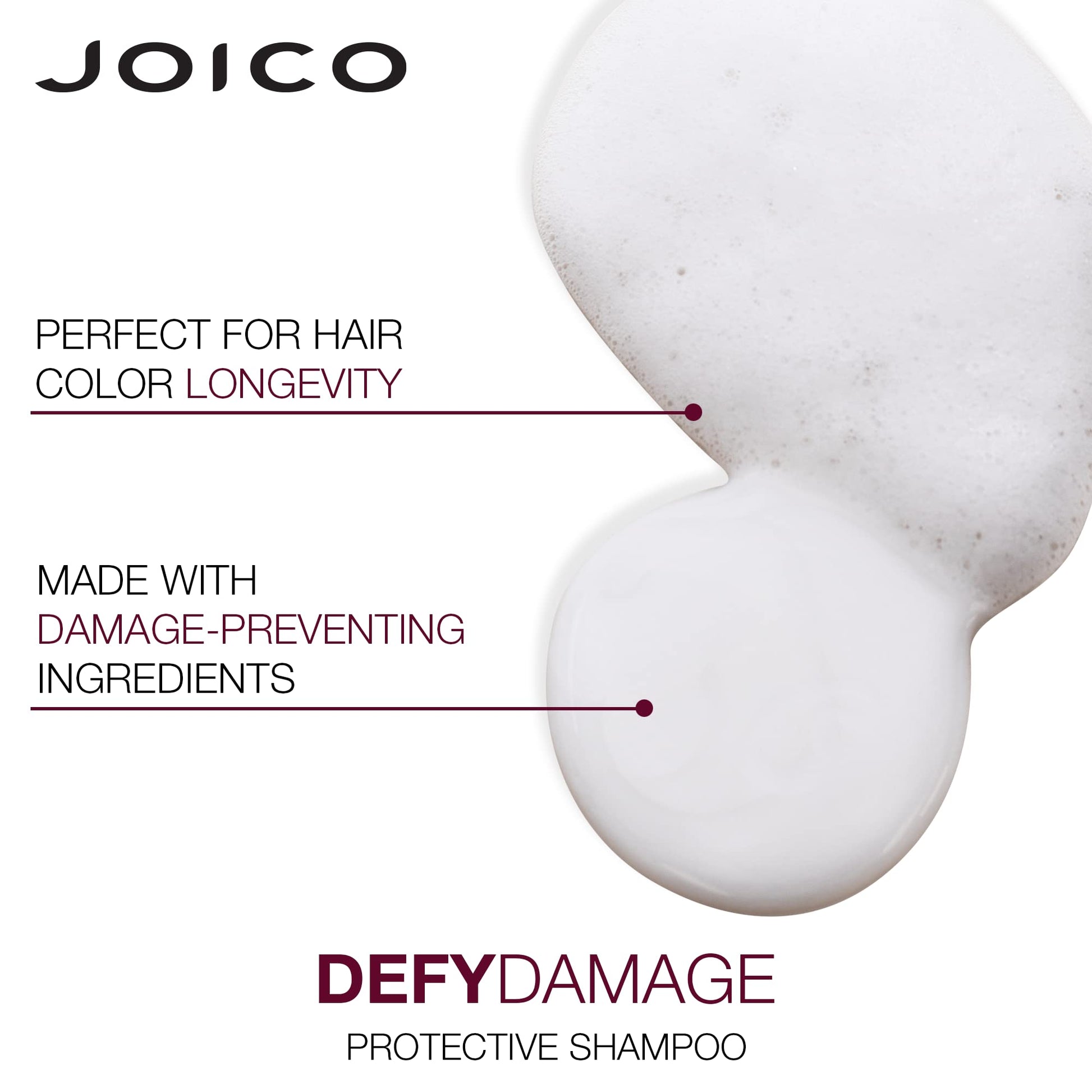 White Smoke Joico Defy Damage Protective Shampoo & Conditioner Set | Preserve Hair Color | For Bond Strengthening & Color Longevity