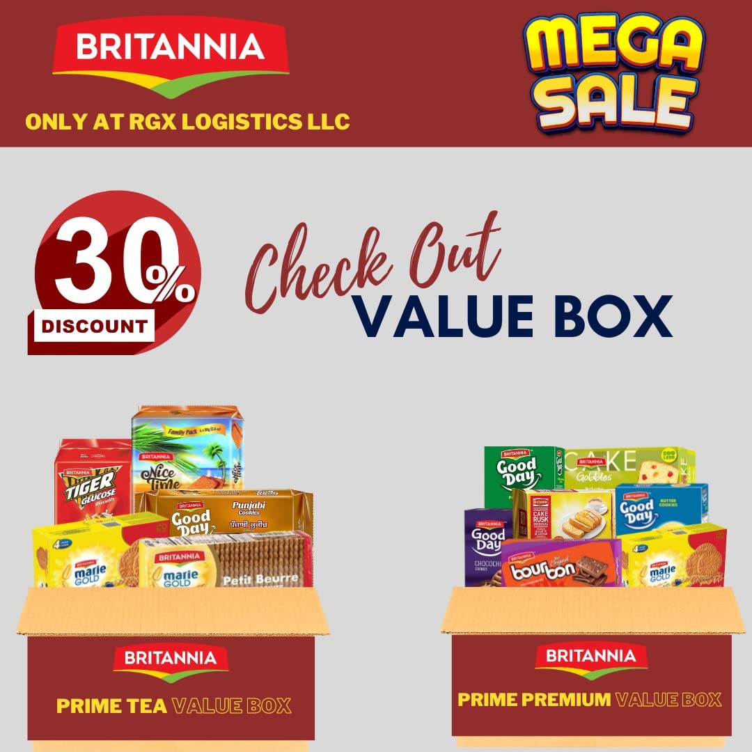 Light Gray BRITANNIA Premium Cake Rusk Crispy Tea Snack Biscuits Original 19.4oz (550g - Pack of 4) - Goodness of Milk, Egg and Tree Nuts - Delicious, Light & Crispy, Breakfast Toast