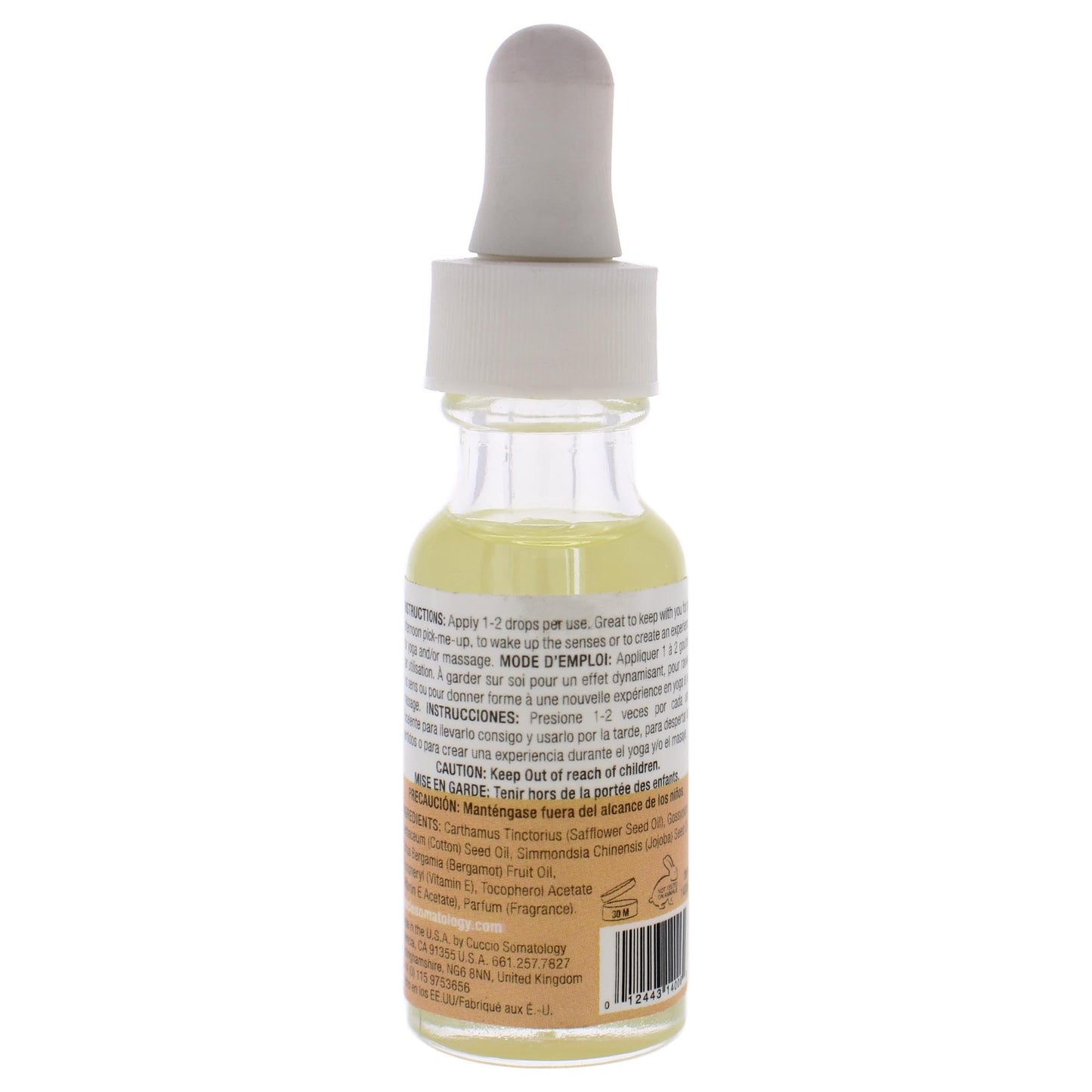 White Smoke Cuccio Somatology Balancing Oil Invigorate - Helps Awaken The Senses - Ideal for Yoga and Massages - Can Be Diluted - Applies Directly to Skin - Infused with Italian Bergamot - Cruelty Free - 0.5 oz
