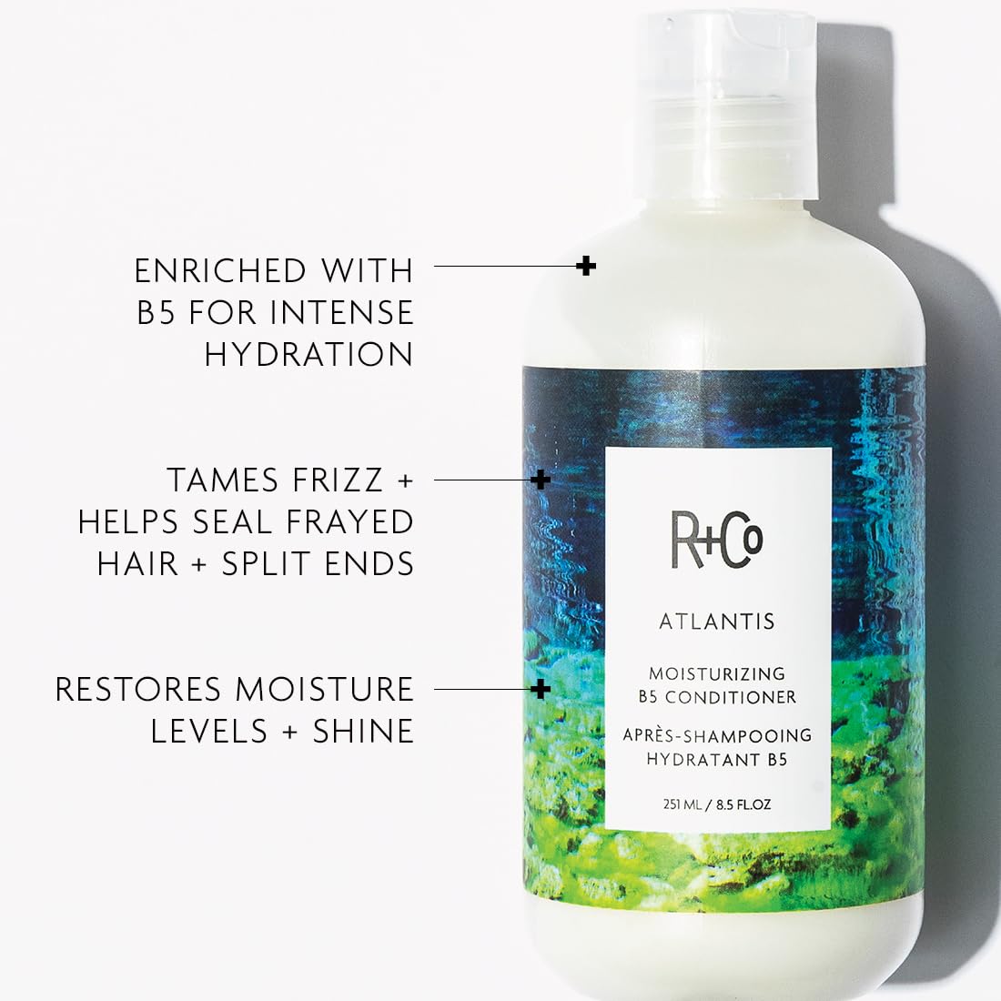White Smoke R+Co ATLANTIS Moisturizing B5 Conditioner, 33.8 Fl Oz