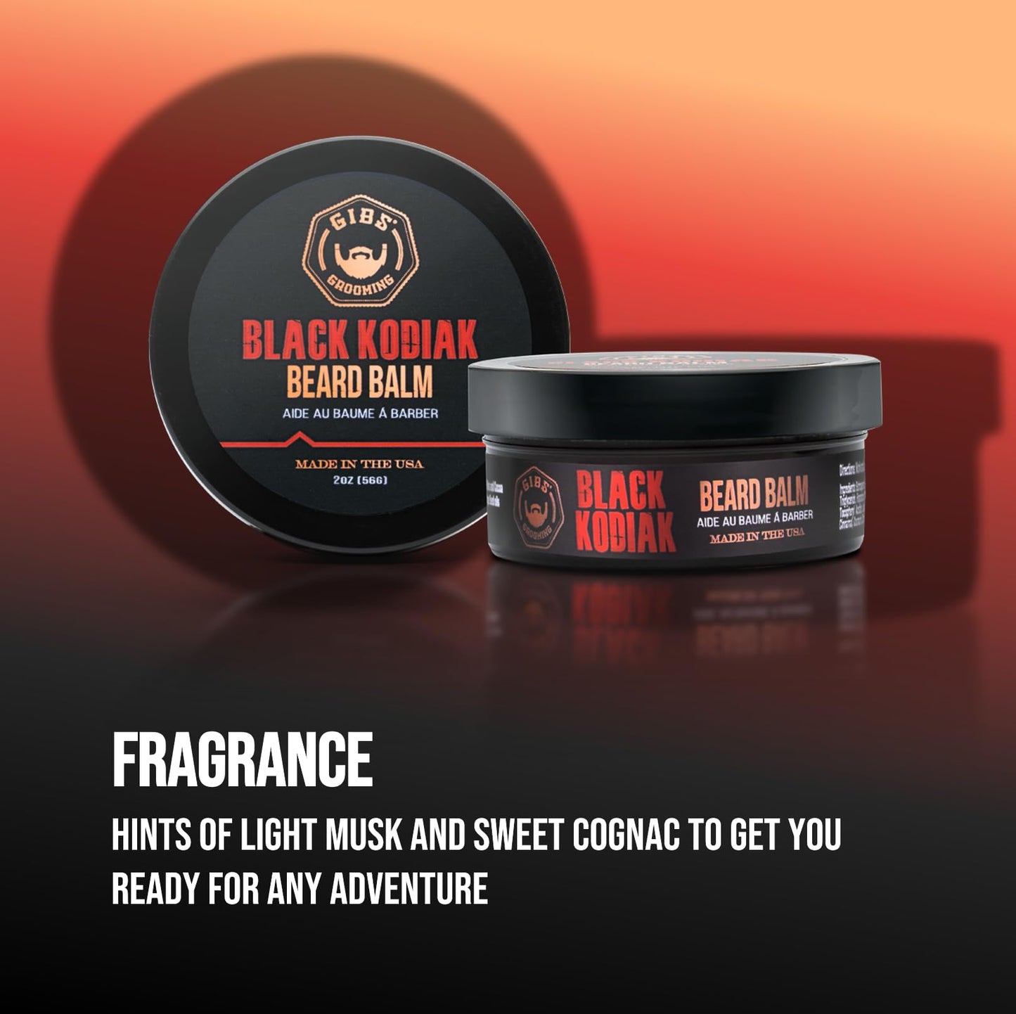 Black GIBS Grooming Black Kodiak Beard Balm Aid, 2 oz