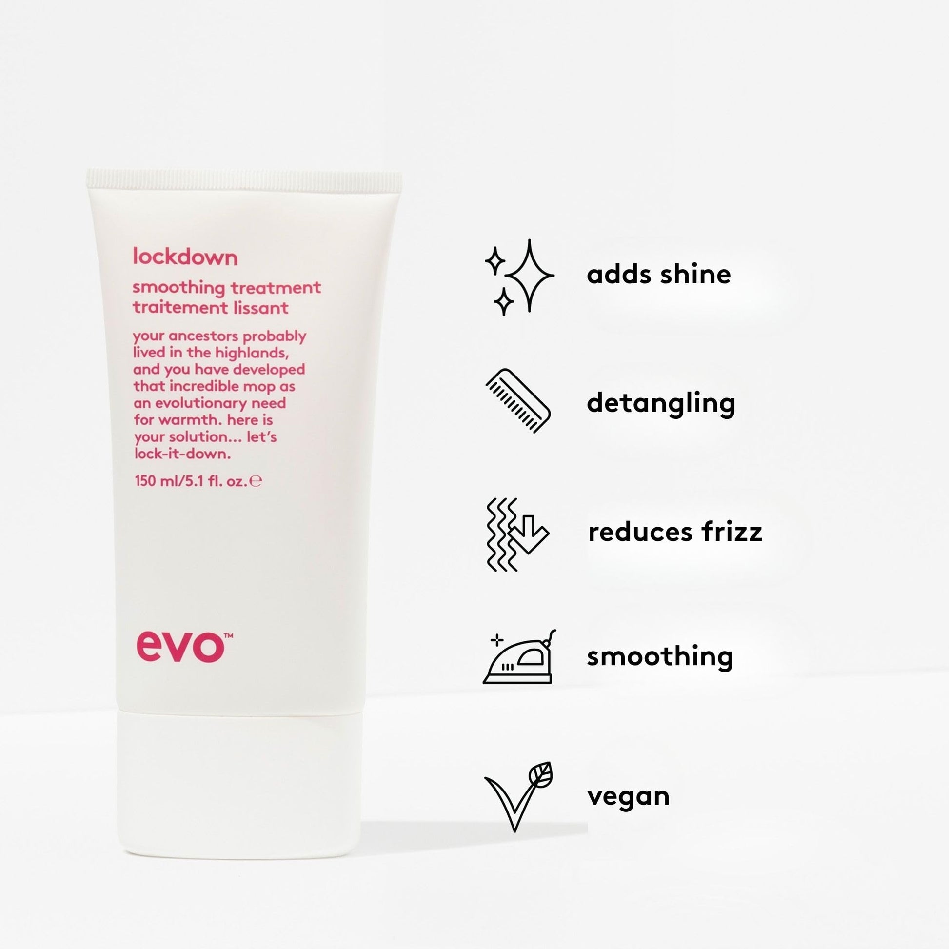 White Smoke Evo Lockdown Leave-In Smoothing Treatment for Frizzy & Color-Treated Hair - Anti-Frizz, Humidity Control & Detangler - 5.1 fl oz