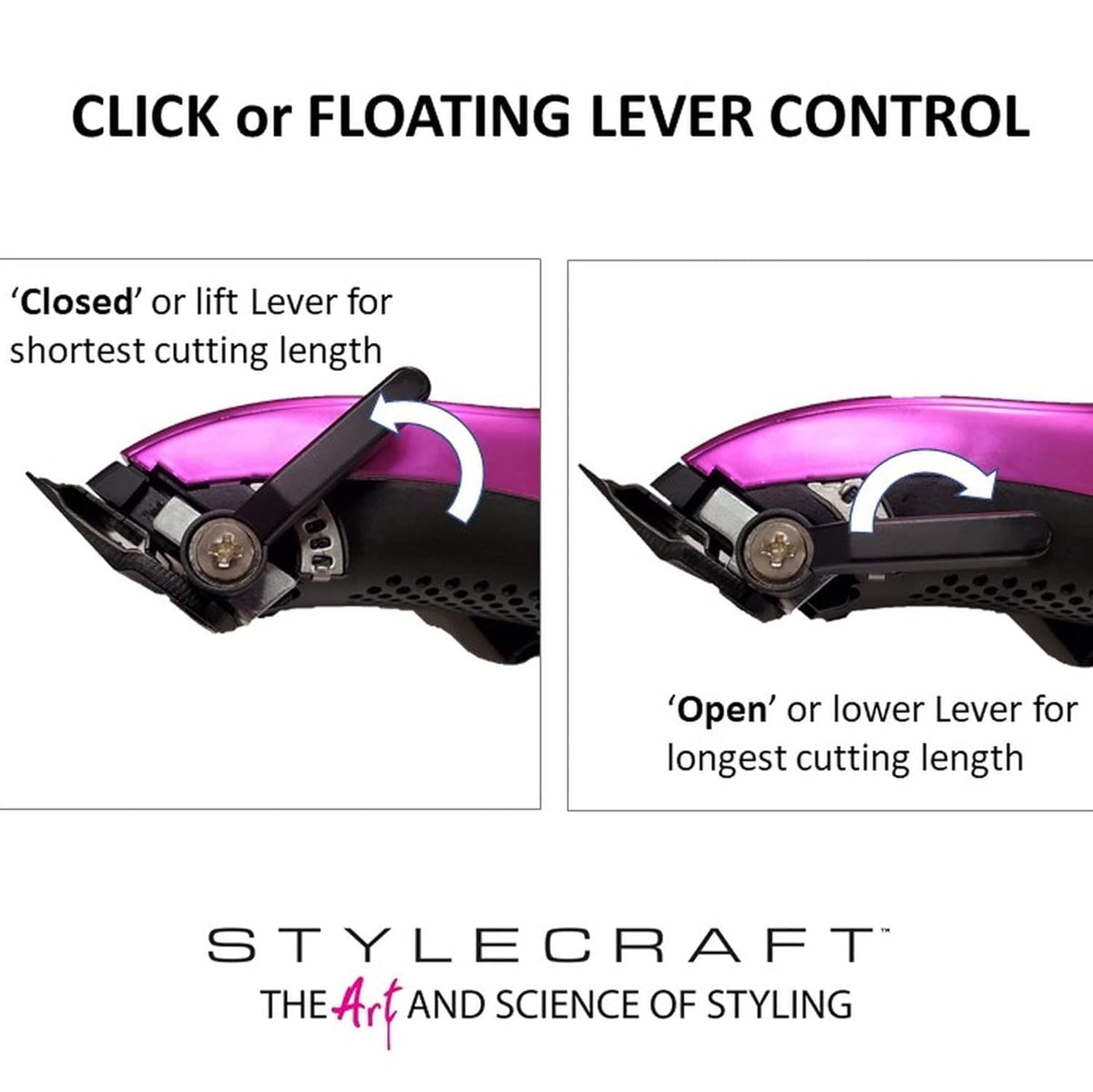 White Smoke StyleCraft Ergo Professional Microchipped Magnetic Clipper with 5 Guards