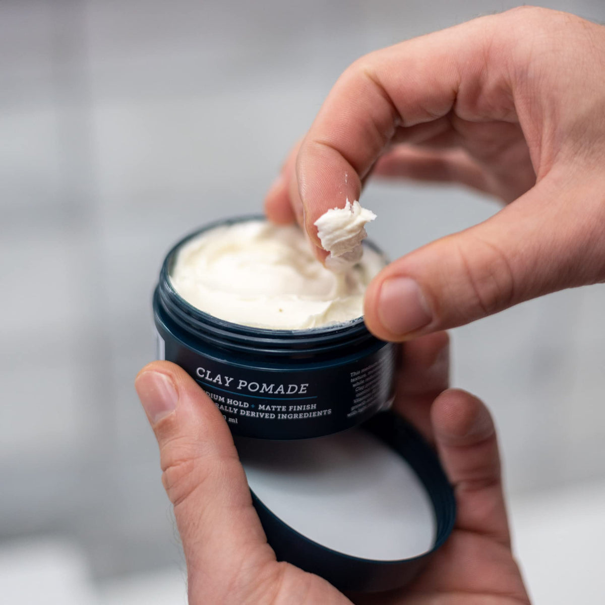 Gray Oars + Alps Clay Hair Pomade for Men with Biotin, Kaolin Oil, Bentonite Clay, Jojoba Oil, Vitamin B7 & B5, Promotes Hair Growth, Medium Hold, Matte Finish, Reduces Frizz, 2oz