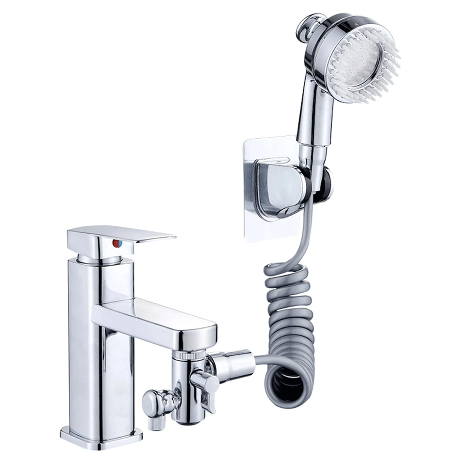 White Smoke Sink Faucet Sprayer Attachment,Salon Shampoo Bowl Spray Head Side Control Button Pedicure Chair Sprayer Shower Head Adjustable Handheld Shower Head Salon & Spa Chairs Sprayer Head with Meridian brush