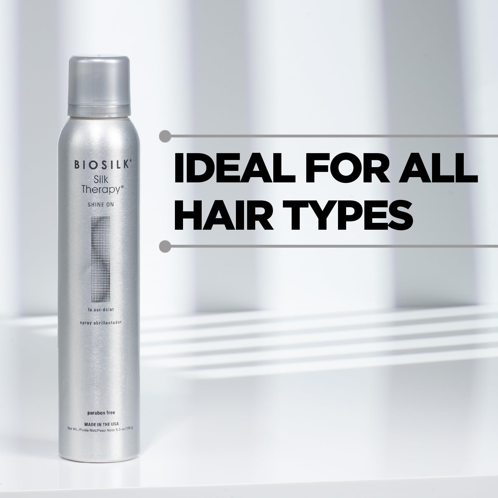 Lavender BioSilk Silk Therapy Shine On, Hairspray For Controlling Frizz & Providing Brilliant Shine, Sulfate, Paraben, & Cruelty-Free, 5.3 Oz