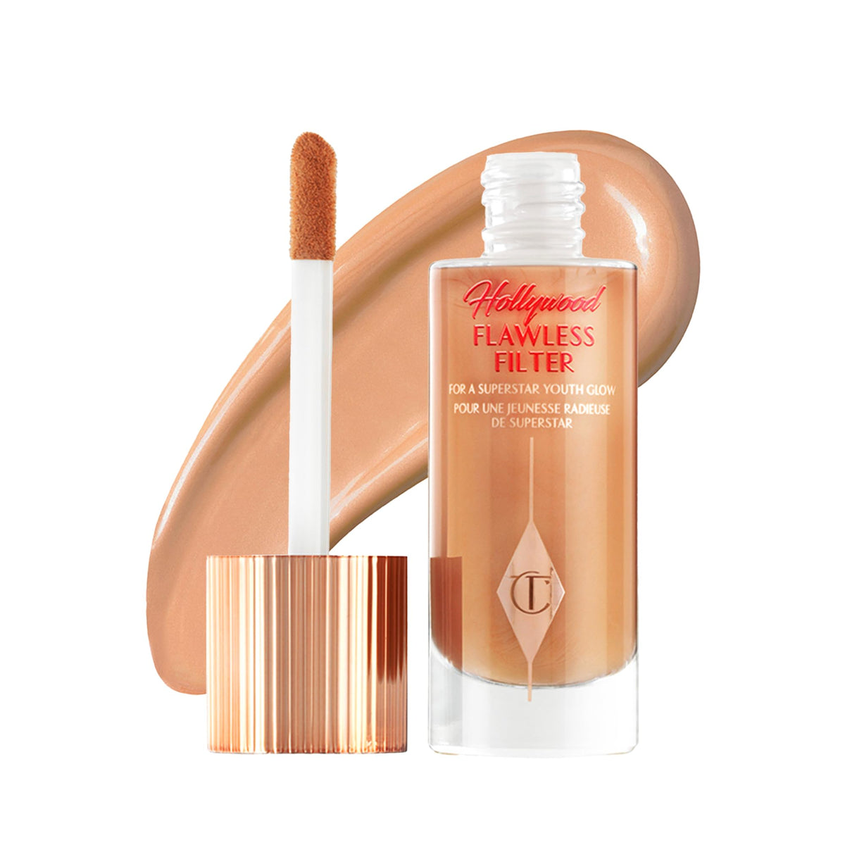 White Smoke Charlotte Tilbury Hollywood Flawless Filter - Multi‑Use Makeup Primer, Complexion Booster & Illuminating Liquid Highlighter with Sheer Coverage - Smooths & Blurs Skin