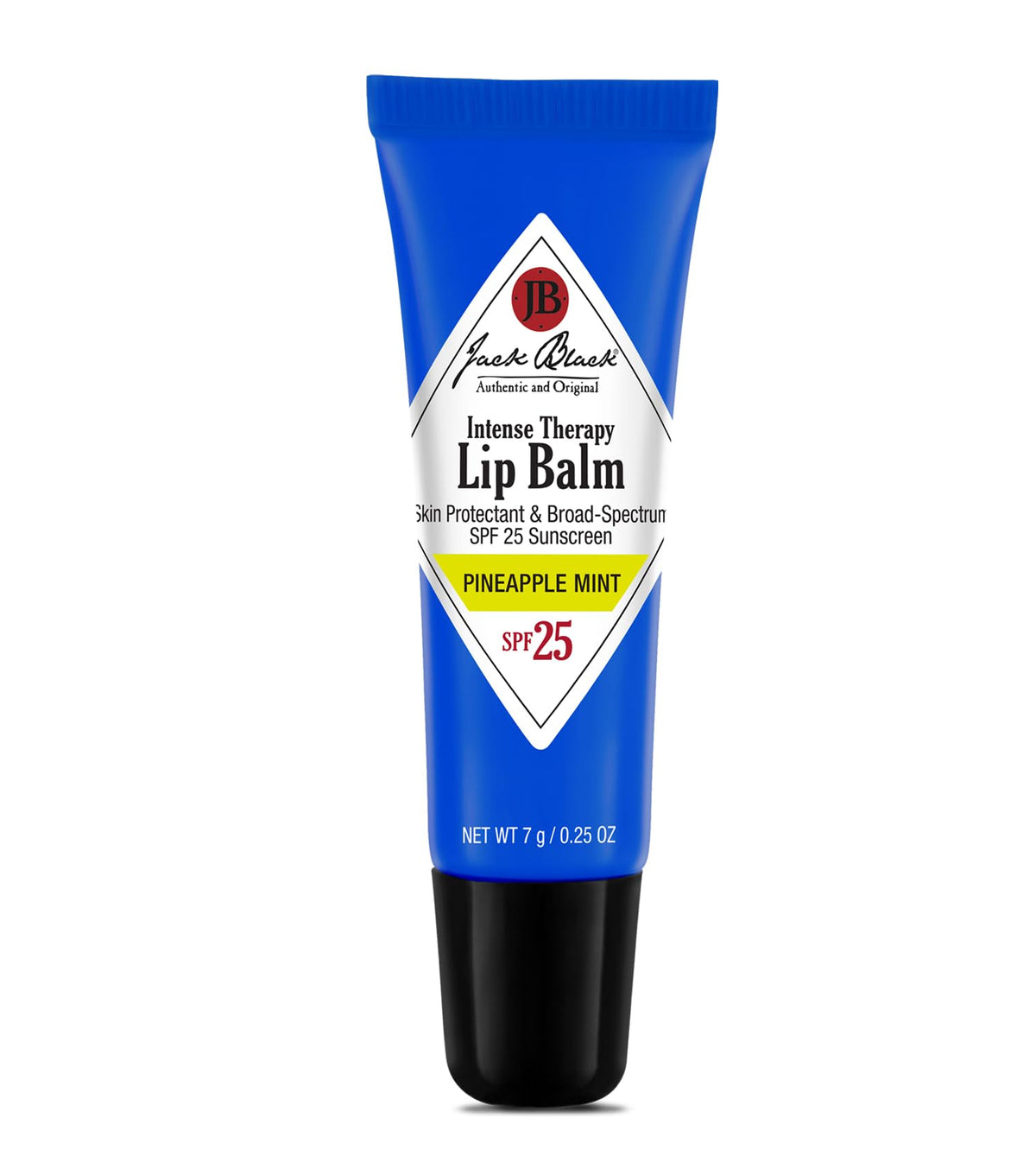 White Smoke Jack Black - Intense Therapy Lip Balm SPF 25, 0.25 fl oz - Green Tea Antioxidants, Long Lasting Treatment, Broad-Spectrum UVA and UVB Protection, Pineapple Mint Flavor, 0.25 oz.