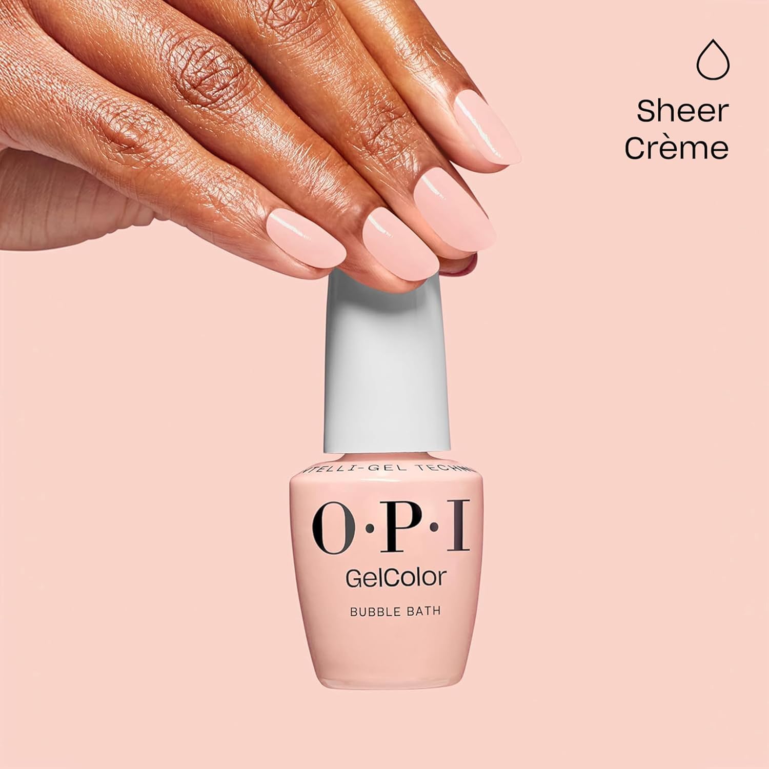 Bisque OPI GelColor Iconic Shades Gel Nail Polish Trio Bundle | Funny Bunny, Sheer Soft White + Bubble Bath, Sheer Nude Pink + Big Apple Red, Opaque Bright Red Crème UV Cure Gel Nail Polish Colors