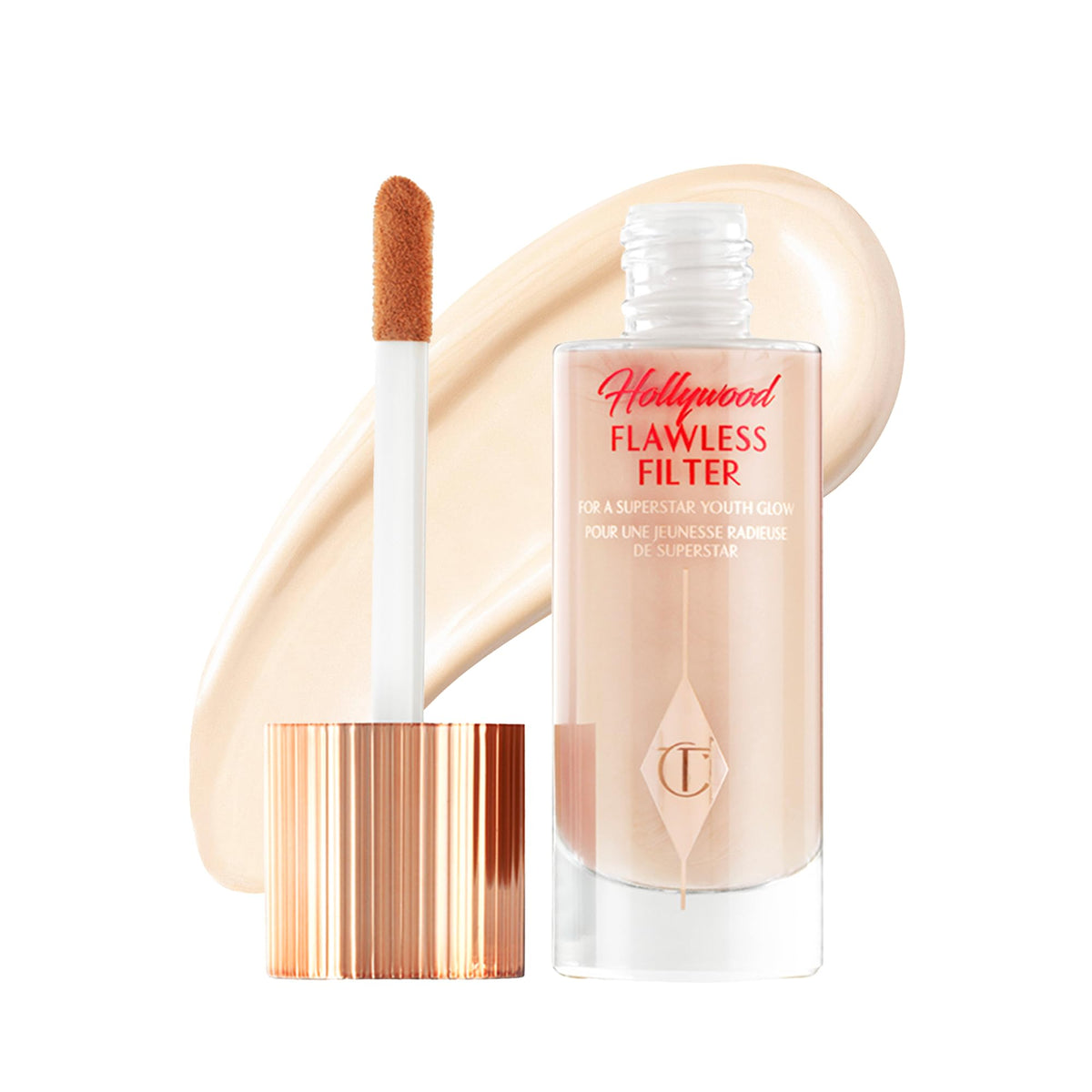 White Smoke Charlotte Tilbury Hollywood Flawless Filter - Multi‑Use Makeup Primer, Complexion Booster & Illuminating Liquid Highlighter with Sheer Coverage - Smooths & Blurs Skin