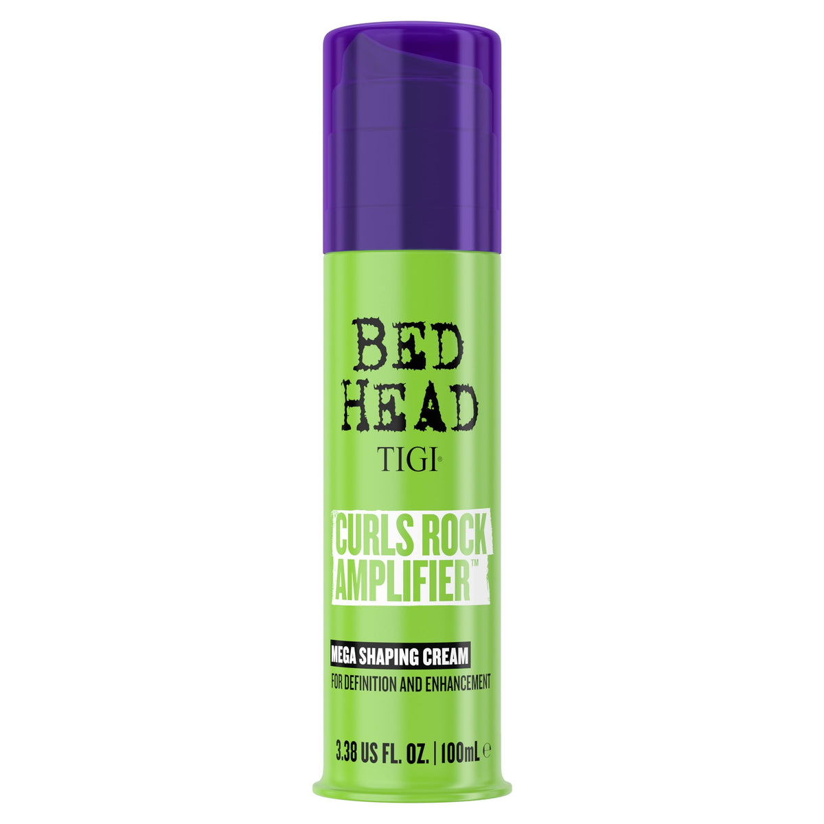 Light Green TIGI Bed Head Curls Rock Amplifier Curl Cream for Definition and Enhancement of All Curly Hair Types, 3.38 fl oz