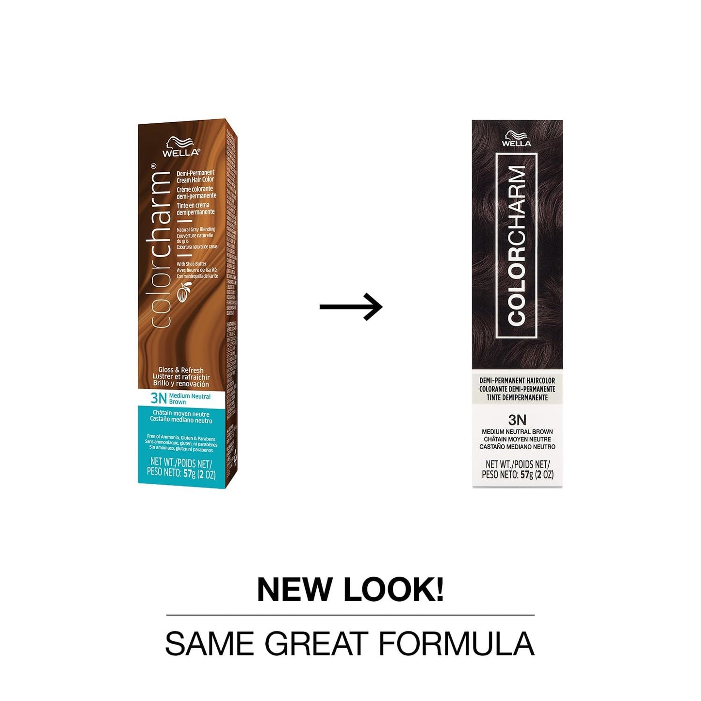 White Smoke COLORCHARM Demi Permanent Hair Color 3N Medium Neutral Brown Gloss, Refresh and Tone 2 Fl Oz