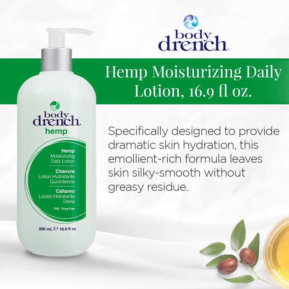 White Smoke Body Drench Moisturizing Body Lotion – Hydrating & Nourishing Hemp Lotion for All Skin Types, with Hemp Seed Oil, 16.9 fl oz