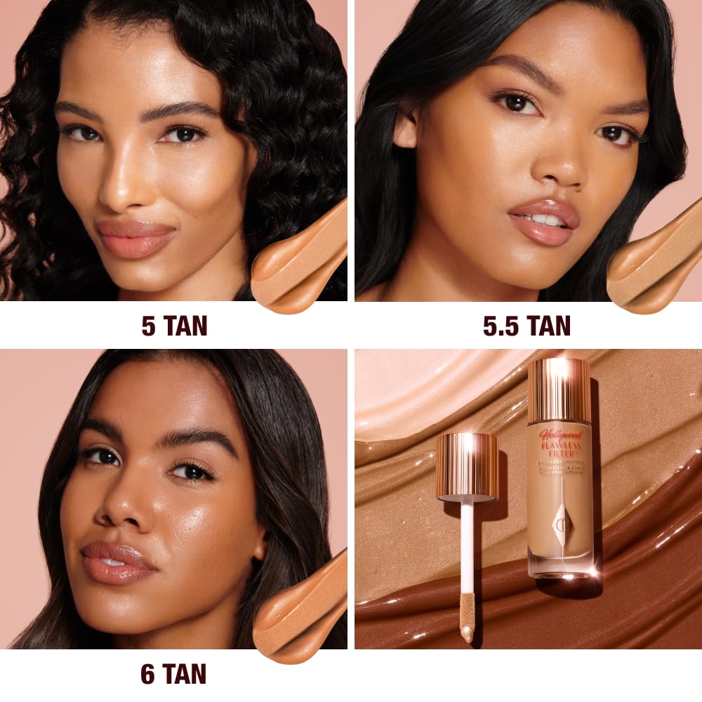 White Smoke Charlotte Tilbury Hollywood Flawless Filter - Multi‑Use Makeup Primer, Complexion Booster & Illuminating Liquid Highlighter with Sheer Coverage - Smooths & Blurs Skin