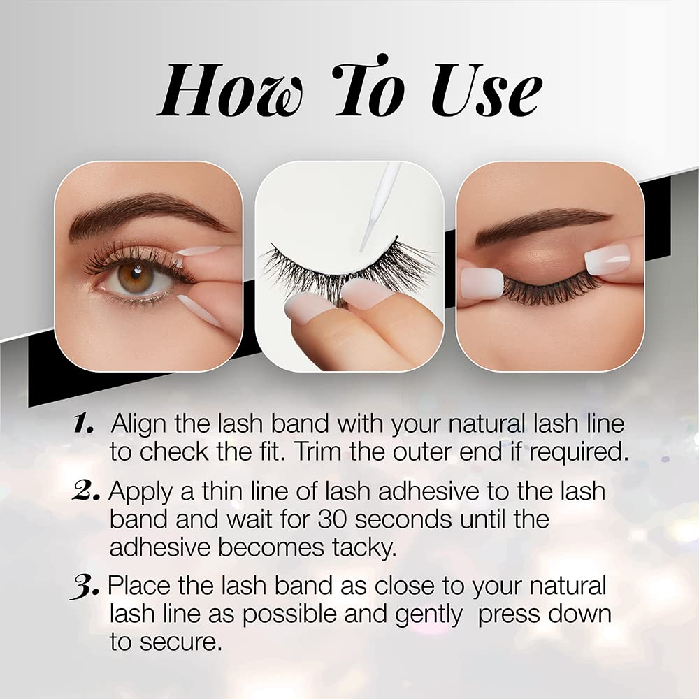 Lavender Ardell 3D Faux Mink Lashes 863 with Duo Lash Adhesive Pipette, 1g - Long-Lasting, Natural Look False Eyelashes, 1 Pack