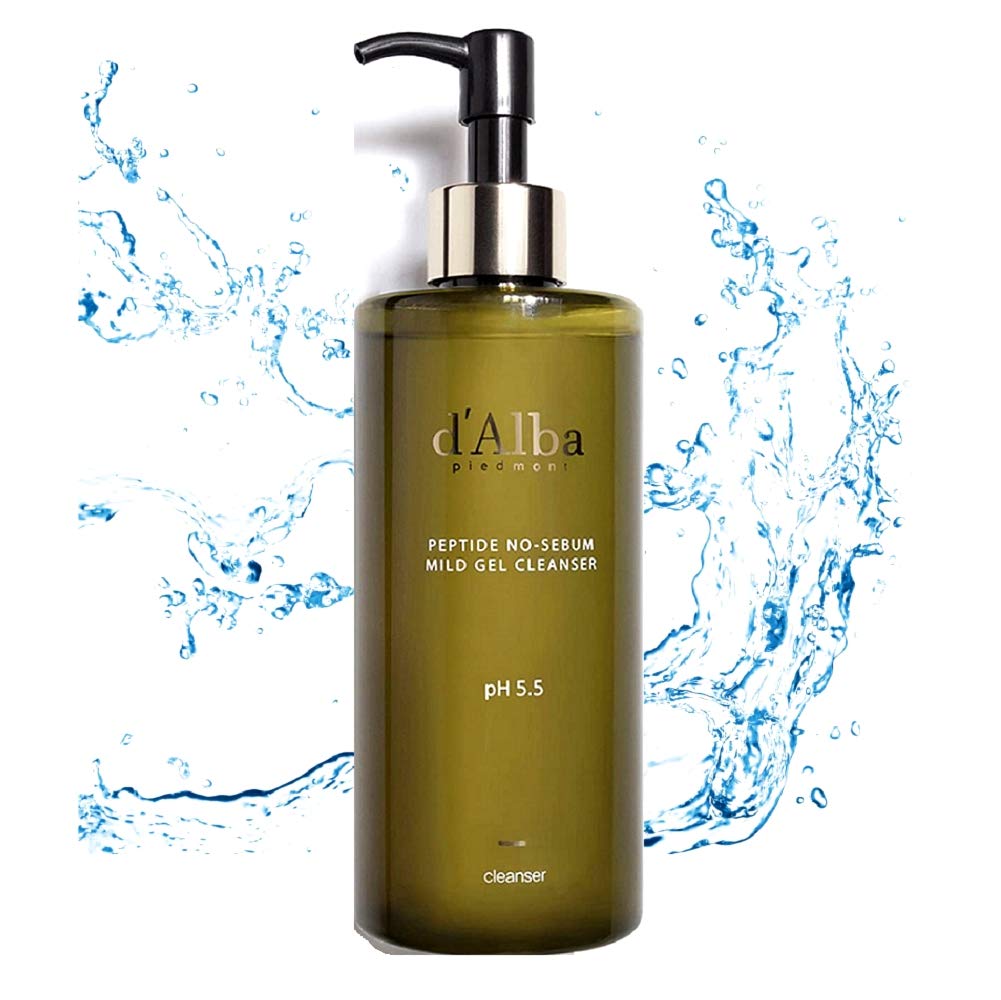 White Smoke D'Alba Peptide No-Sebum Mild Gel Cleanser Korean Face Wash pH balancing for sensitive and dry skin White Truffle Ingredients