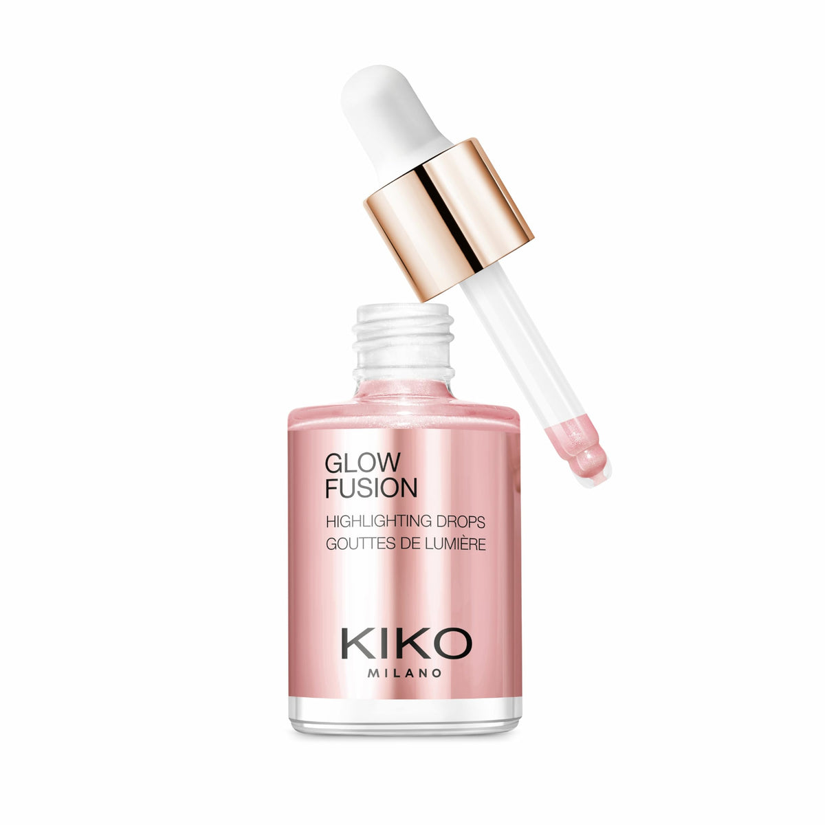 White Smoke KIKO Milano Glow Fusion Liquid Highlighting Drops, 01 Sunkissed Rose