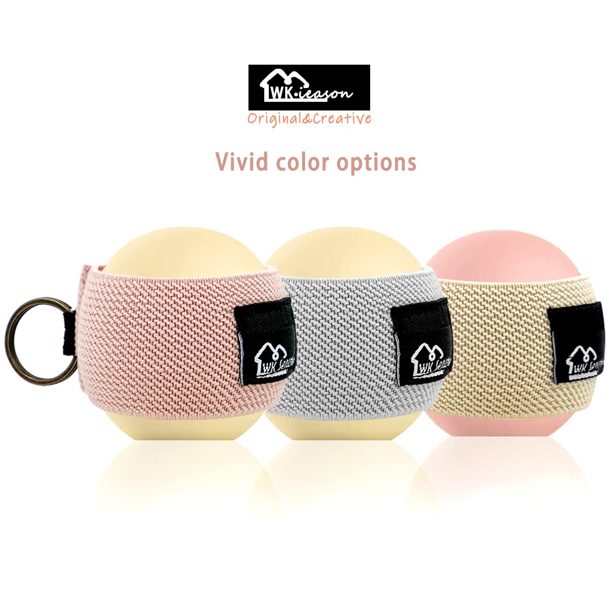 White Smoke WK IEASON Lip Balm Holder Keychain for LANEIGE, Summer Fridays, Small Christmas Gifts Stocking Stuffers for Teen Girls, Lip Gloss Holder Compatible With Chapstick, Burt's Bees Elastic Lipstick Holder