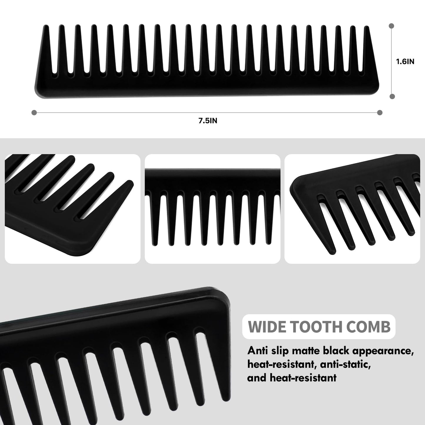 White Smoke 4pcs Curly Hair Brush Set for Adult & Kids, Wet or Dry, Detangling with Spray Bottle, Wide Tooth Comb (3+1, Red)