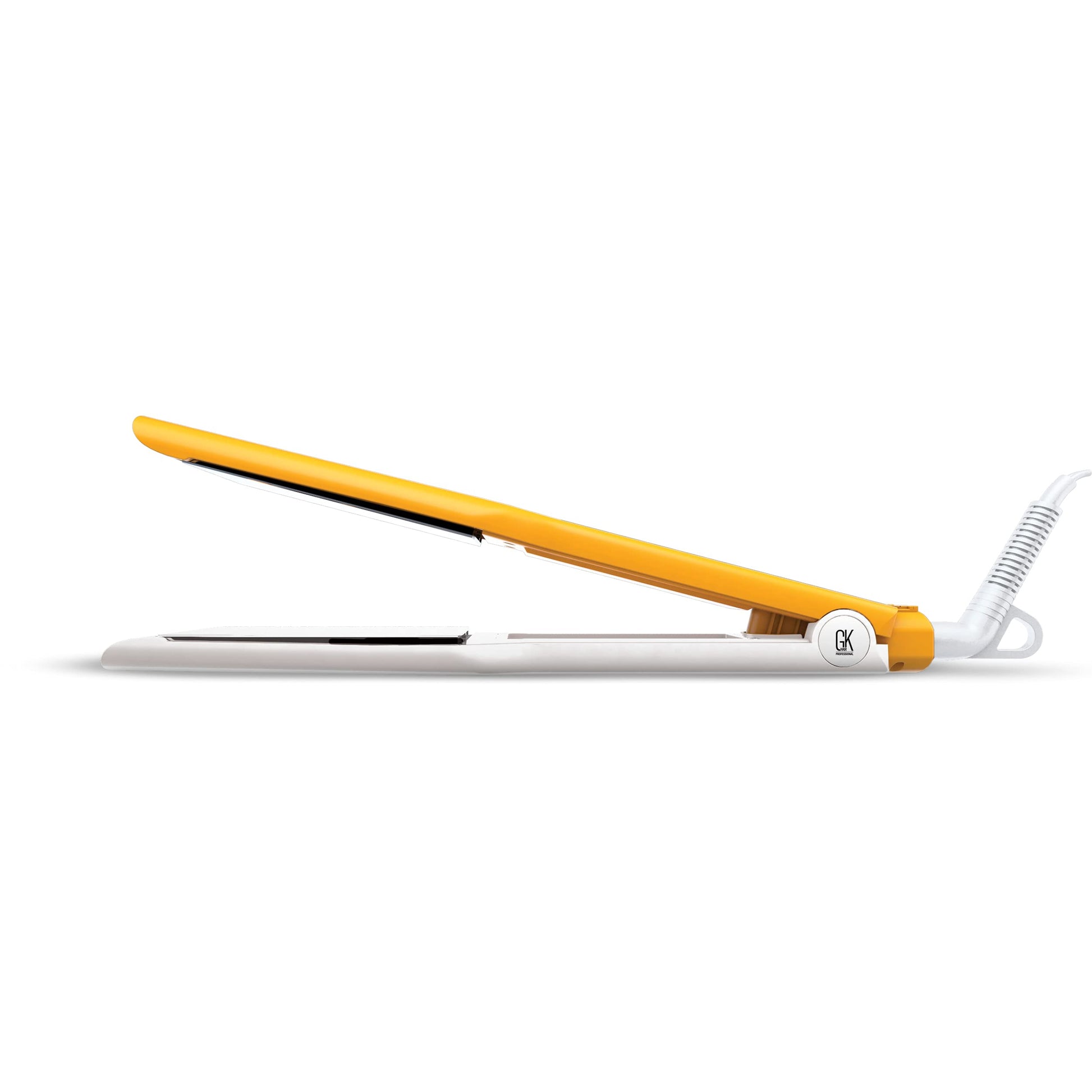 White Smoke GK HAIR Global Keratin One Control Titanium Styling Flat Iron, 1.5 inches Wide Plates, Auto Shutoff, Professional Straightener, All Hair Types, 150C-232C