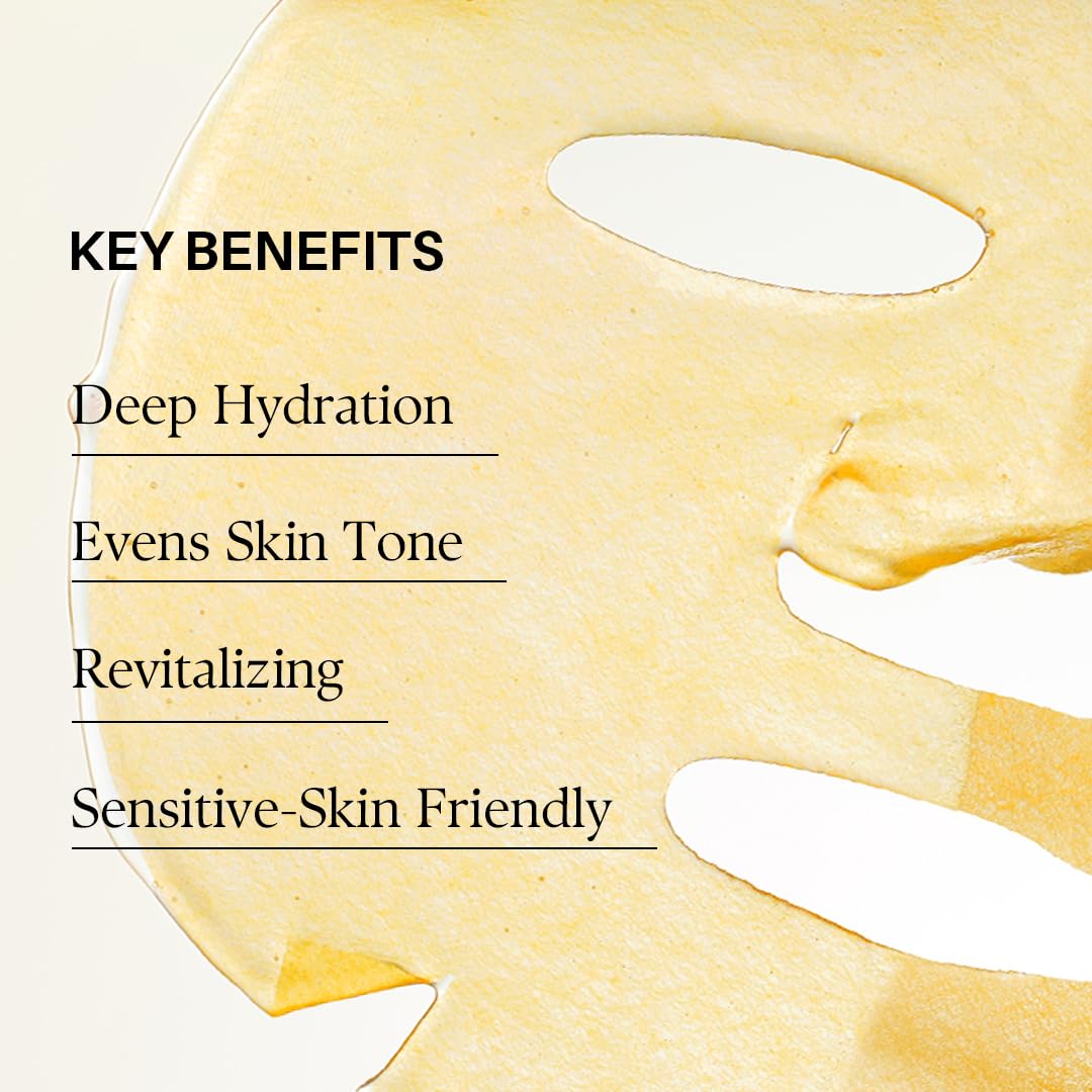Wheat d'alba Piedmont Vita Toning Niacinamide 5% Mask (4 Sheets), Hydrating Face Mask with Vitamin C, Glutathione & White Truffle, Radiance Boosting, Korean Skin Care