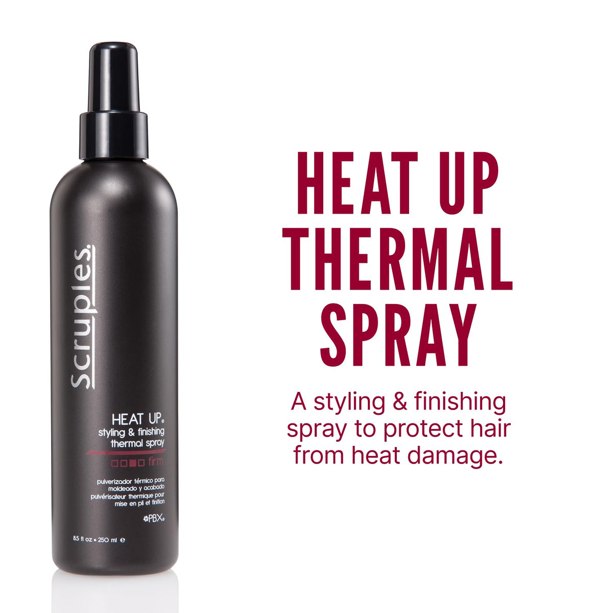 White Smoke Scruples Heat Up Styling Spray - Hair Heat Protectant with Control, Hold and Texture - Lightweight, Water Soluble Formula (8.5 oz)