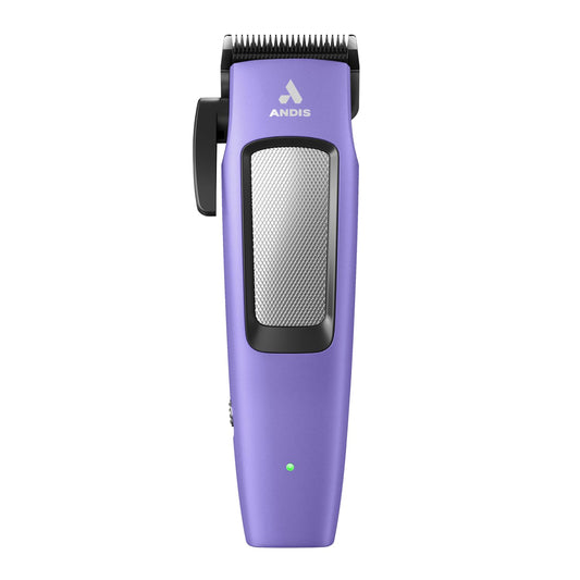White Smoke Andis Easy Clip Adjustable Blade Cordless II Dog Clipper, 10 Piece Kit, Lithium-Ion Battery, Purple, 560017