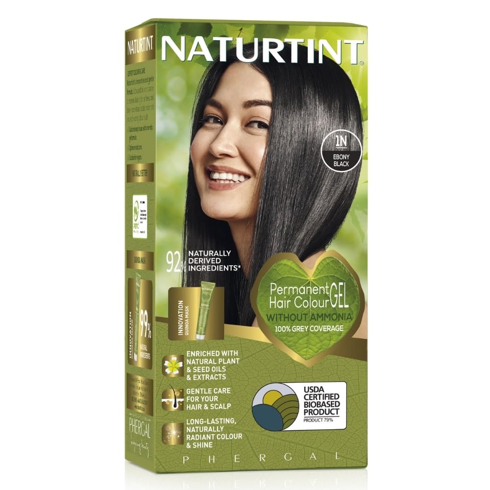 Olive Drab Naturtint 1N Ebony Black Hair Color, 5.07 FZ