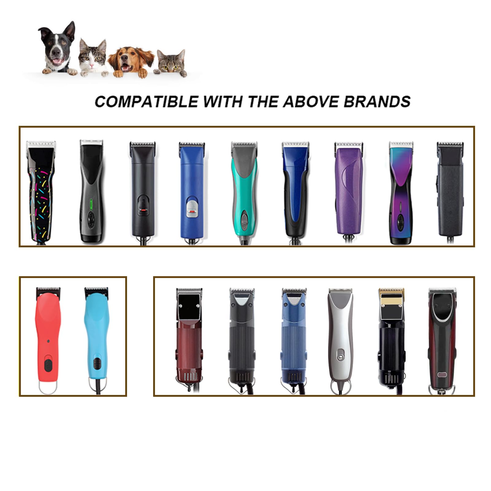 White Smoke DODAER 3 Pack 4FC Detachable Pet Dog Grooming Ceramic Blades,Compatible with Andis,Oster A5,Wahl KM-10 Series,Size 4FC Blade 3/8-Inch 9.5MM Cut Length