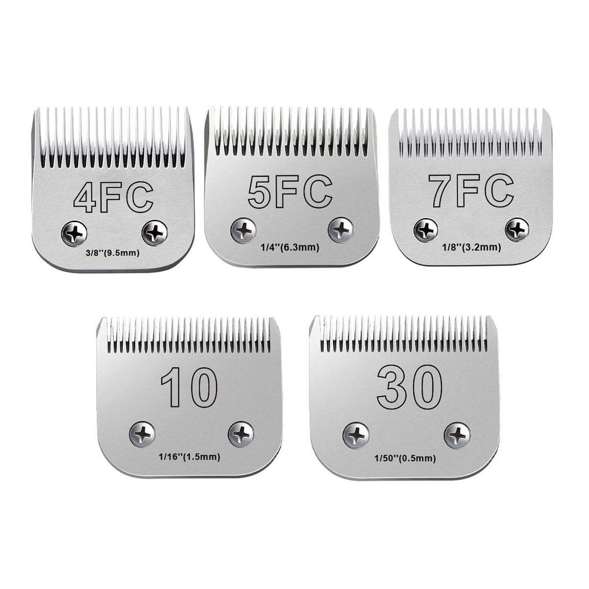 White Smoke 5Pack Dog Grooming Blades Compatible with Andis Dog Clippers,Dog Clipper Blades Compatible with Oster A5,Wahl km10 Dog Clippers for Animal Dog Cat Horse,Stainless-Steel Blade Sharp