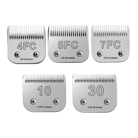 White Smoke 5Pack Dog Grooming Blades Compatible with Andis Dog Clippers,Dog Clipper Blades Compatible with Oster A5,Wahl km10 Dog Clippers for Animal Dog Cat Horse,Stainless-Steel Blade Sharp