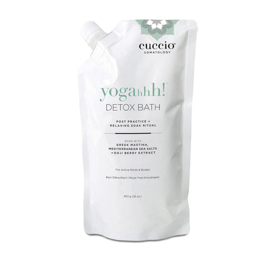 Lavender Cuccio Somatology Yogahhh! Detox Bath - Post Workout Relaxing Body Soak - Regenerate Tired & Sore Muscles - Anti-aging Vegan Formula - Epsom Salts, Goji Berries, Eucalyptus, Greek Mastiha - 16 oz