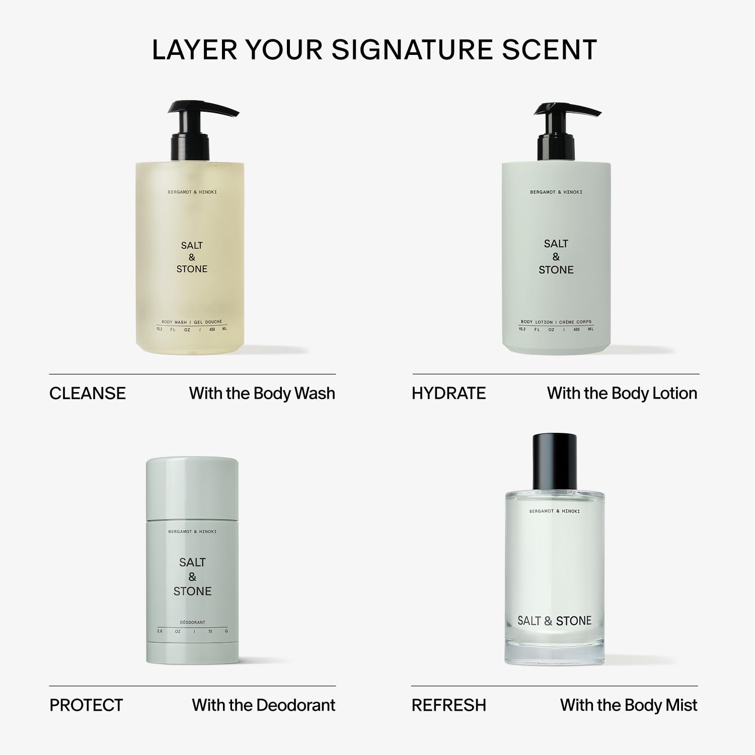 White Smoke Salt & Stone Body Lotion for Women & Men | Bergamot & Hinoki | Hydrates, Nourishes & Softens Skin | Restores Dry Skin | Fast-Absorbing | Cruelty-Free & Vegan | 15.2 fl oz