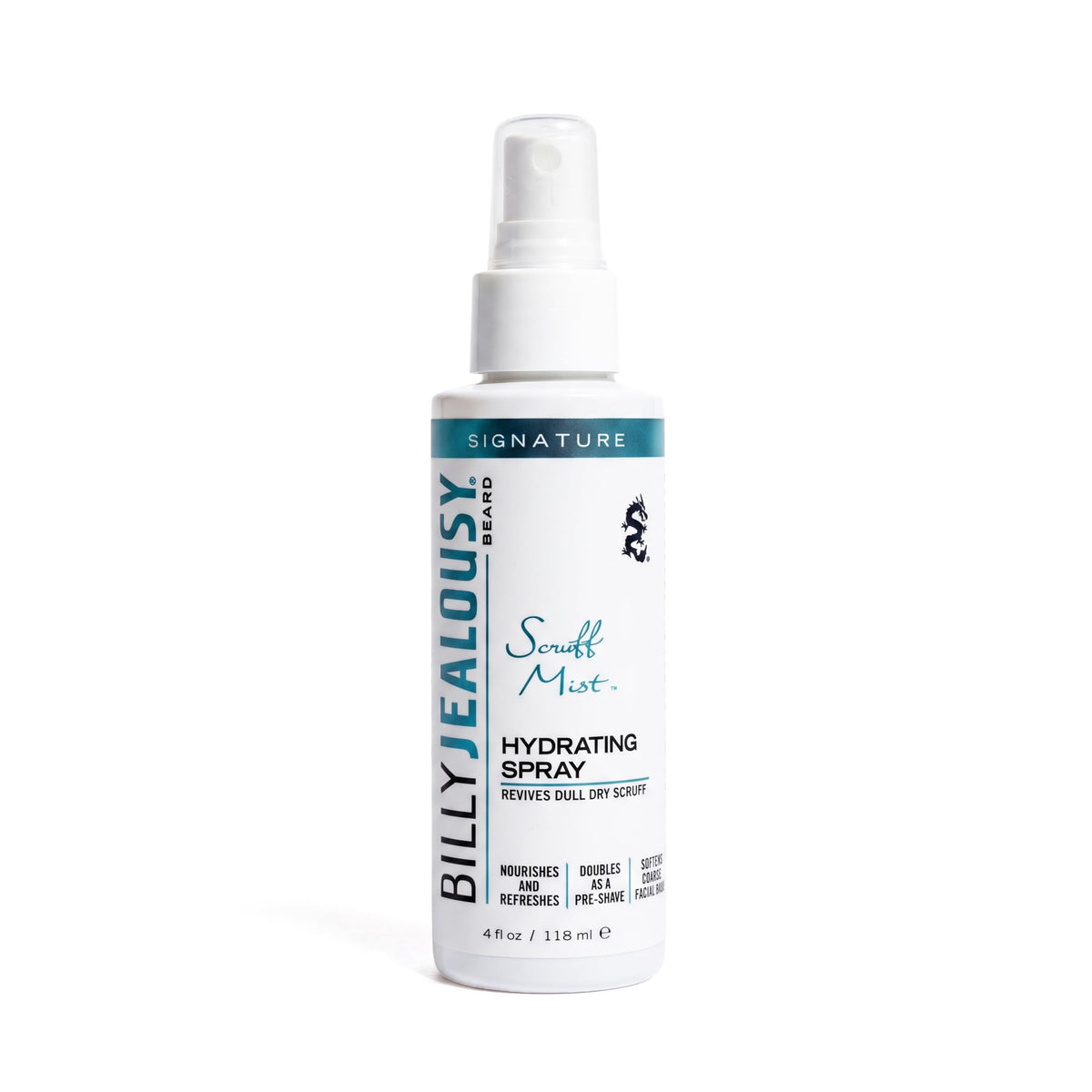 White Smoke Billy Jealousy Signature Scruff Mist 3-in-1 Hydrating Beard, Shave & Face Spray for Men with Vitamin E | Soften Stubble, Refresh, Tone & Moisturize Skin, and Promote Healthy Beard Growth, 4 Fl Oz