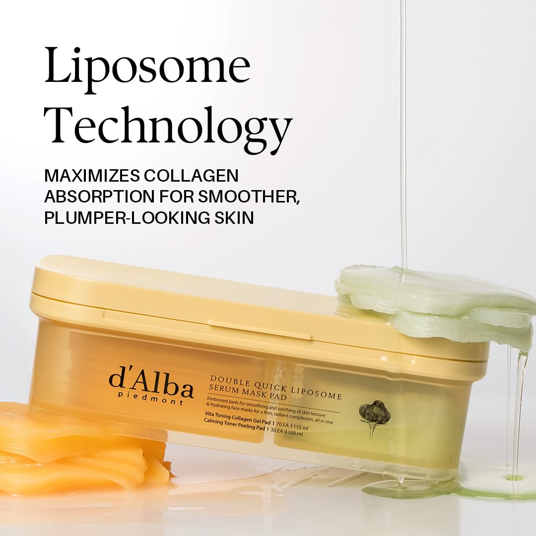 Lavender d'alba Piedmont Double Quick Liposome Serum Mask Pad, 70 Gel+30 Peeling Pad