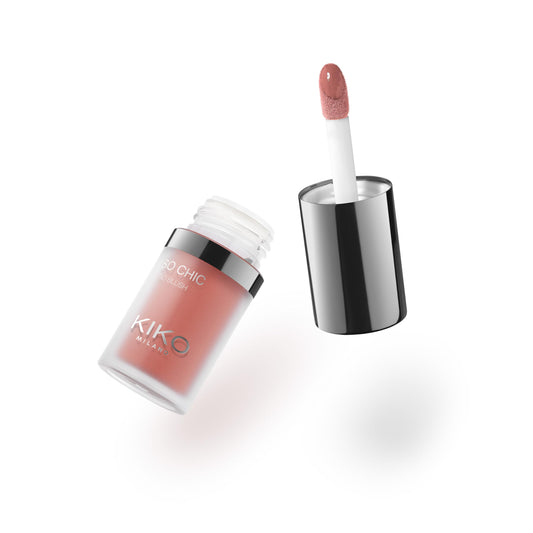 White Smoke KIKO Milano So Chic Trio Liquid Blush for Face, Eyes, Lips, 01 Sugar Spice