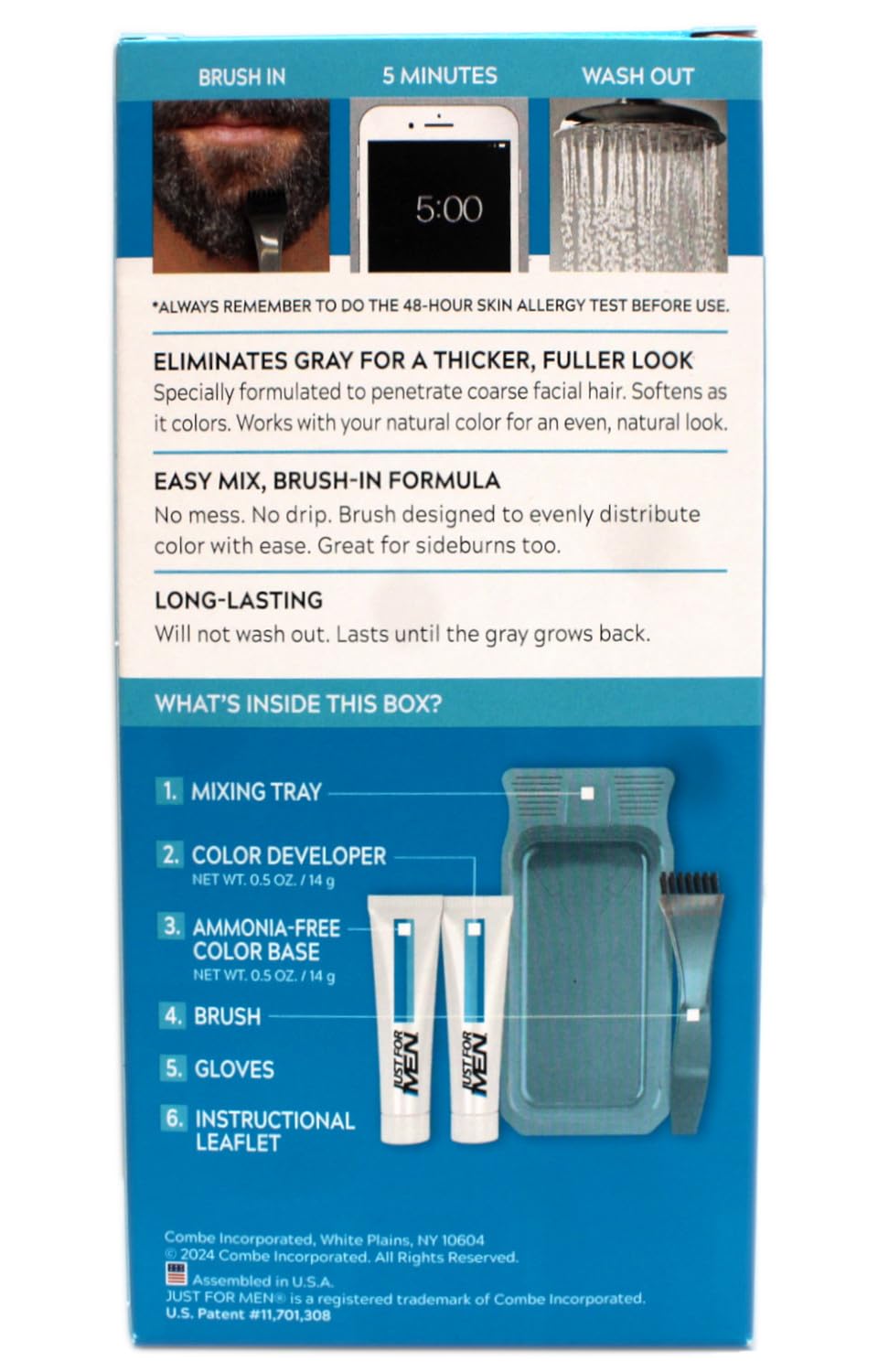Dark Cyan JUST FOR MEN Color Gel Mustache & Beard M-35 Medium Brown 1 ea (Pack of 6)
