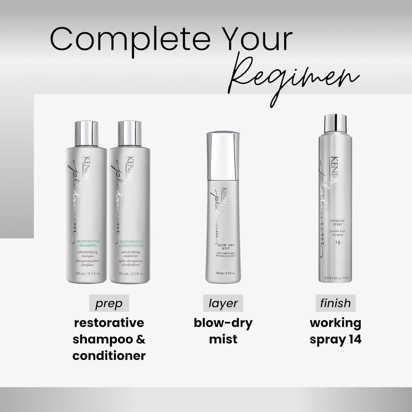 White Smoke Kenra Platinum Blow-Dry Mist | Ultra-Lightweight Thermal Protectant | Detangles, Smooths, & Softens | Eliminates Frizz & Resists Humidity | Fine To Medium Hair | 3.4 fl. oz