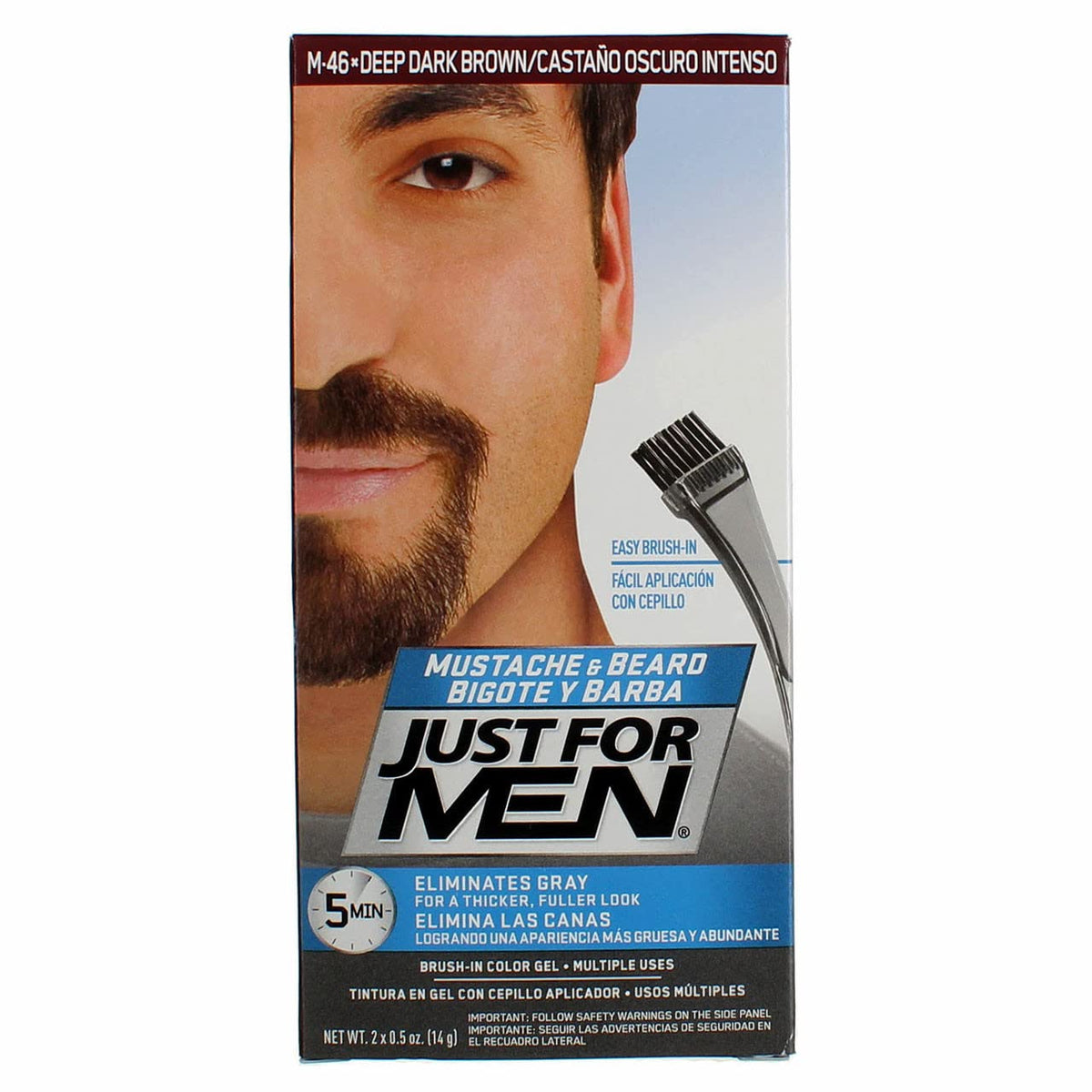 Rosy Brown Just For Men Mustache & Beard #M-46 Deep Dark Brown (6 Pack)